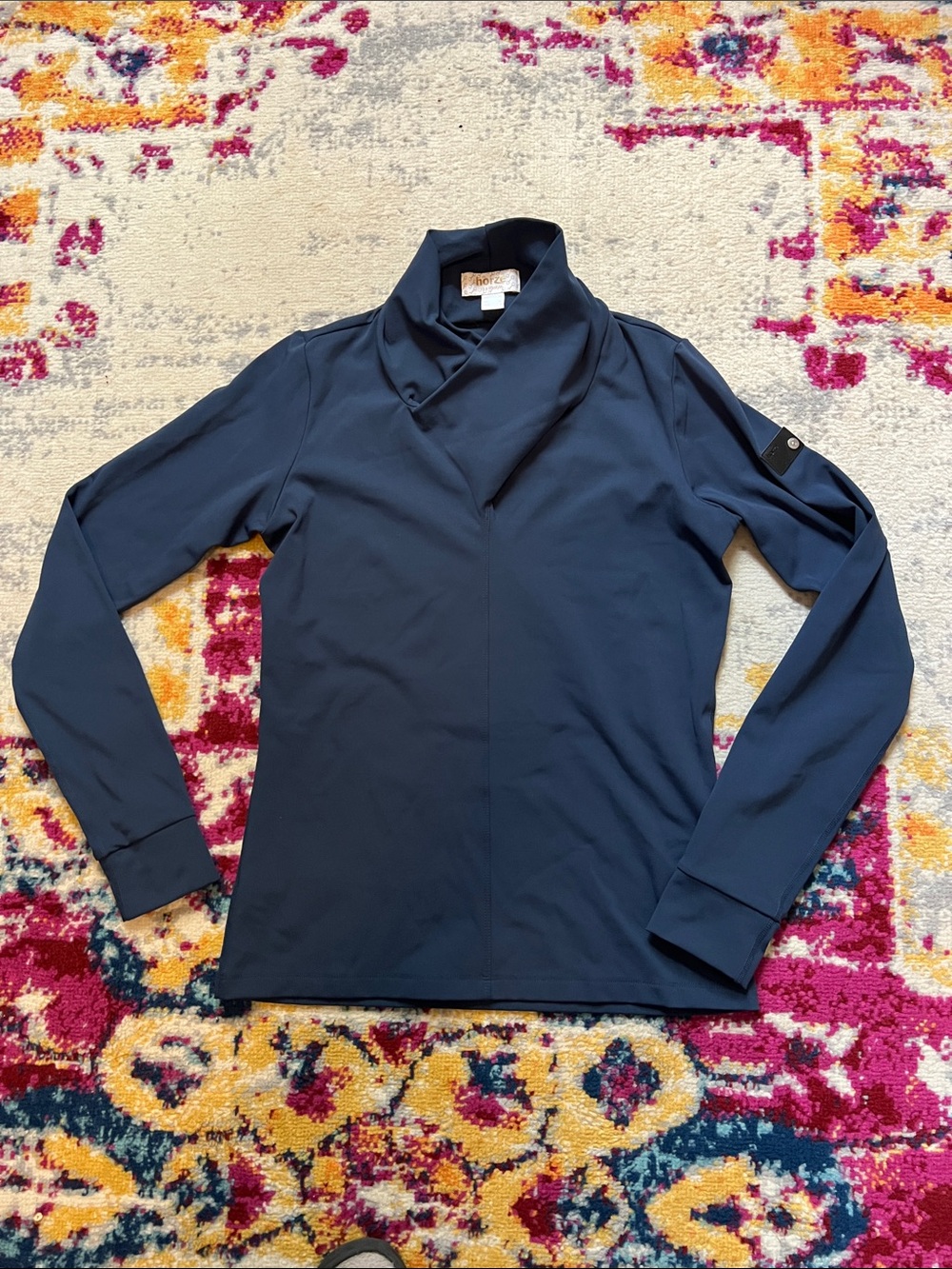 Horze Raquel Training Shirt High Neck - Navy US Size 6
